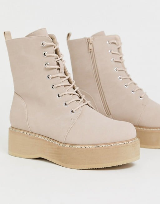 ASOS Design Wide Fit Alva Chunky Lace-Up Boots