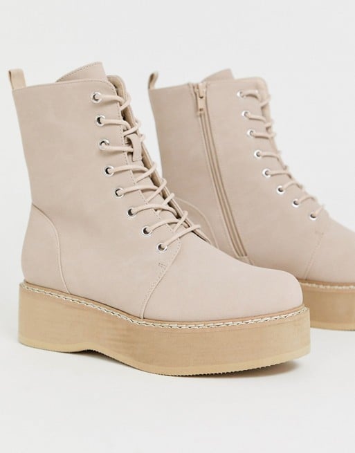 Asos Design Wide Fit Alva Chunky Lace-Up Boots