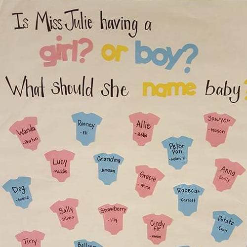 Preschoolers Pick Teacher's Baby's Name