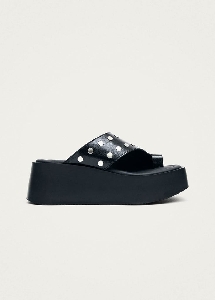 Alohas Nova Studs Black Leather Sandals
