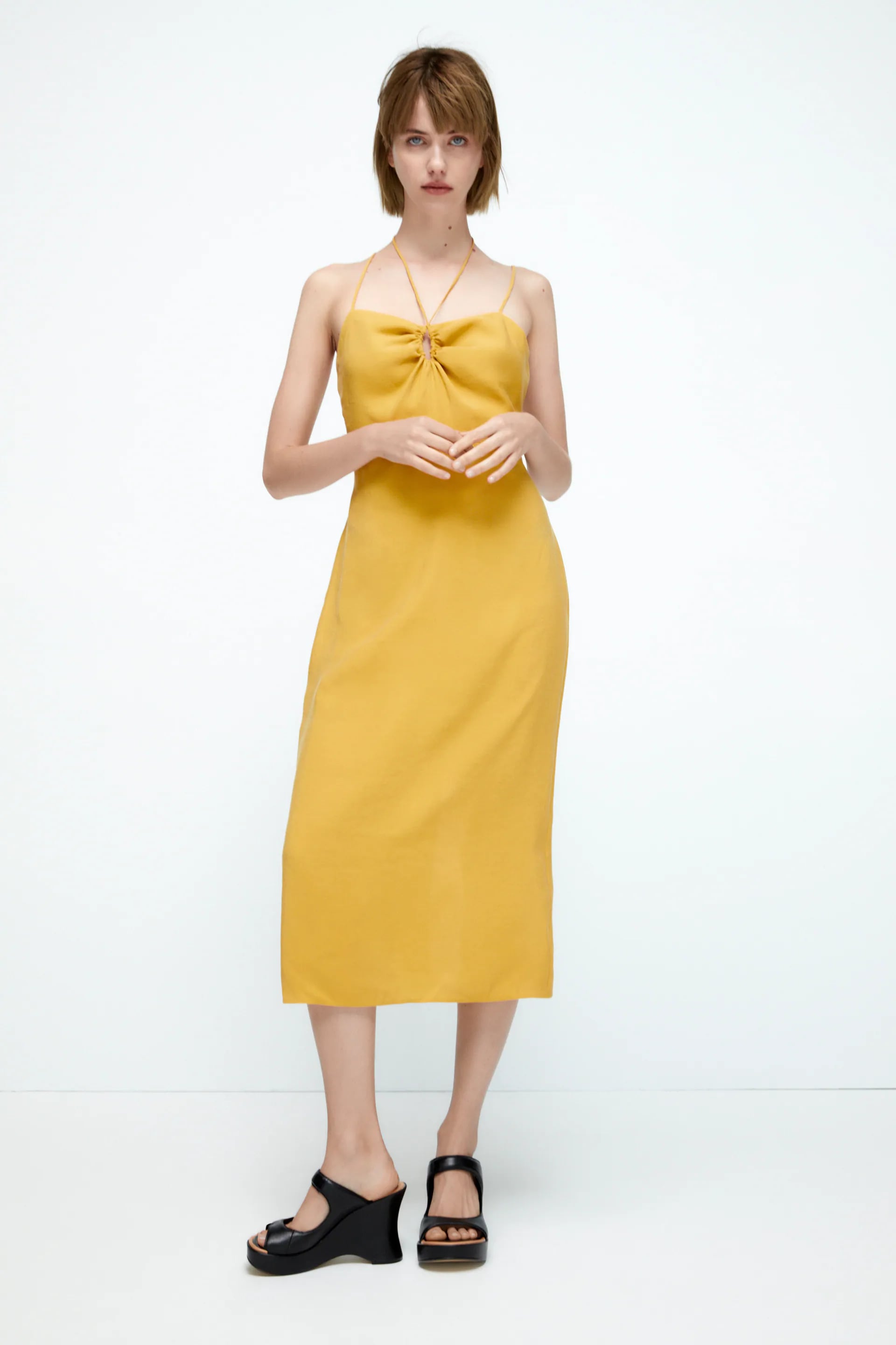 Zara Ruched Midi Dress | Lorde Swayed ...