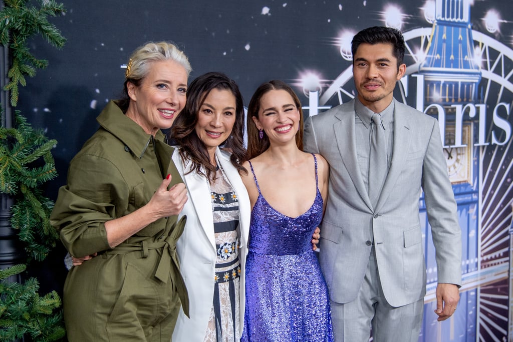 Emma Thompson, Michelle Yeoh, Emilia Clarke, and Henry Golding at the Last Christmas Premiere