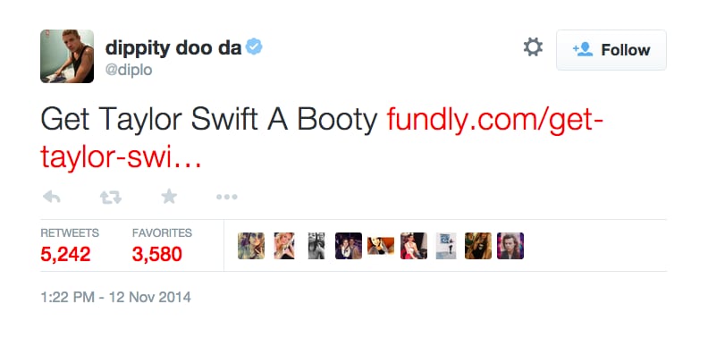 Diplo's Tweet About Taylor Swift's Booty
