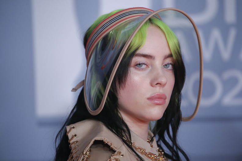 LONDON, ENGLAND - FEBRUARY 18: (EDITORIAL USE ONLY) Billie Eilish attends The BRIT Awards 2020 at The O2 Arena on February 18, 2020 in London, England. (Photo by Mike Marsland/WireImage)