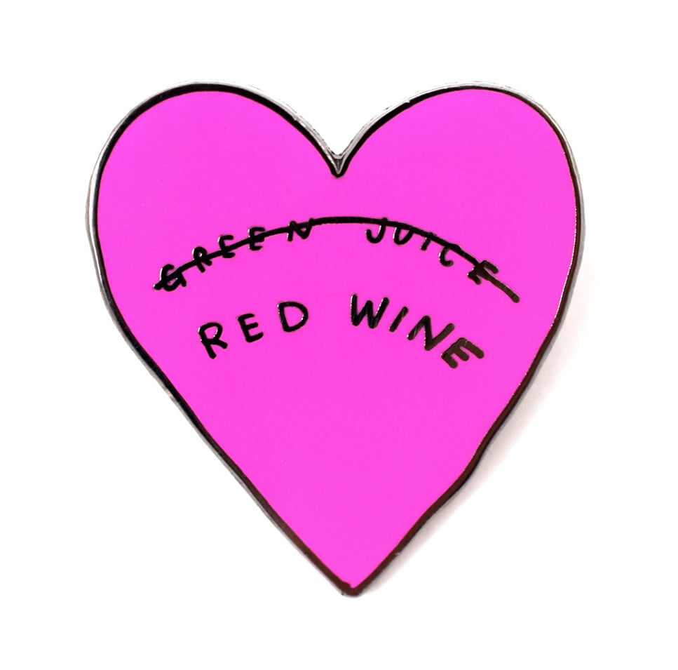 Red Wine Heart Pin