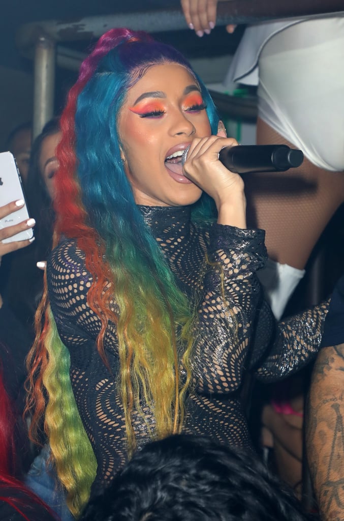 Cardi B Rainbow Hair December 2018