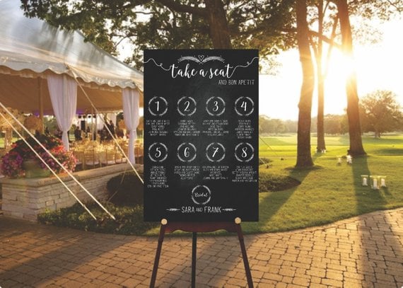 DIY Digital Wedding Seating Chart Sign