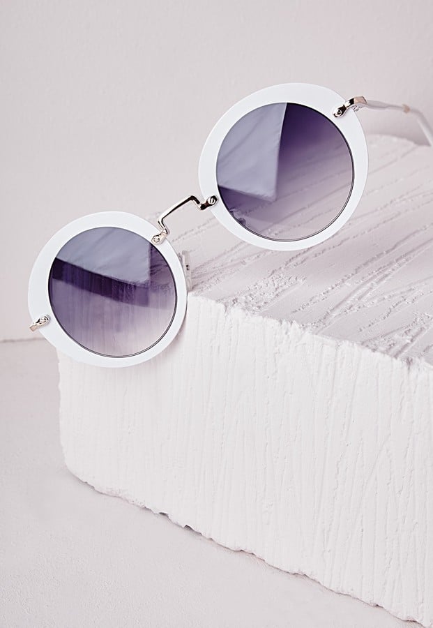 Missguided Retro Frame Sunglasses White 24 Sunglasses Trends 2015 Popsugar Fashion Photo 64 1157