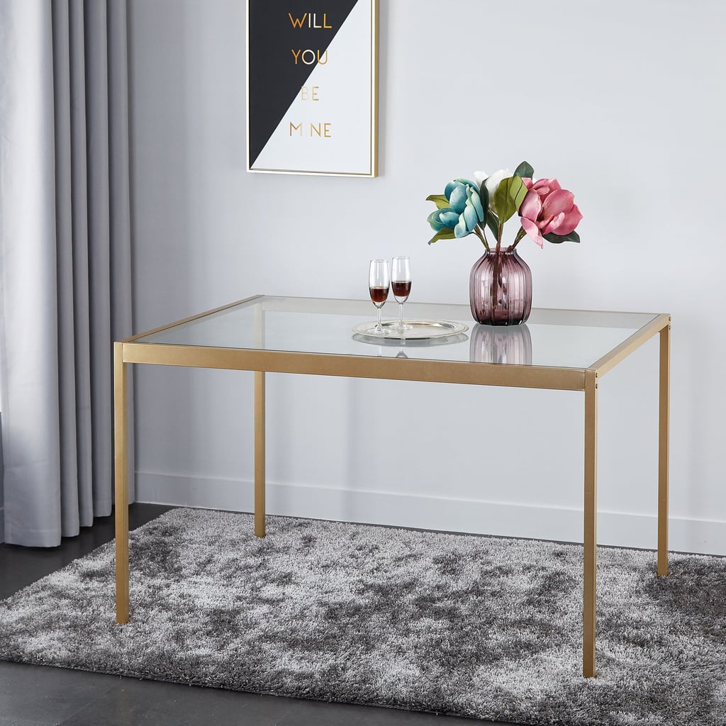Mainstays Tempered Glass and Metal Dining Table