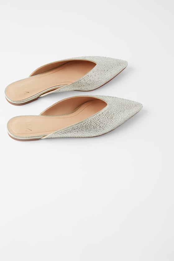 zara red flat mules