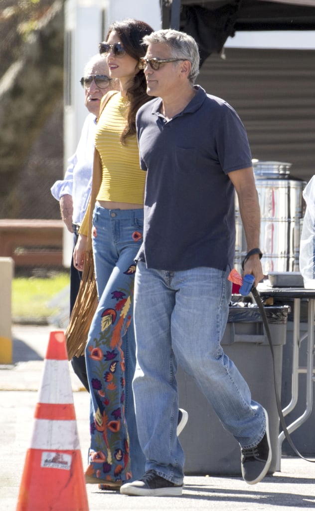 George and Amal Clooney Kissing in LA October 2016