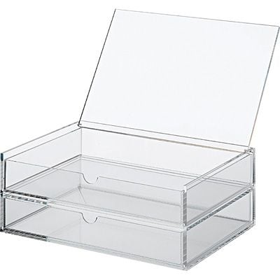 [Acrylic Storage] 2 Drawers L With Lid