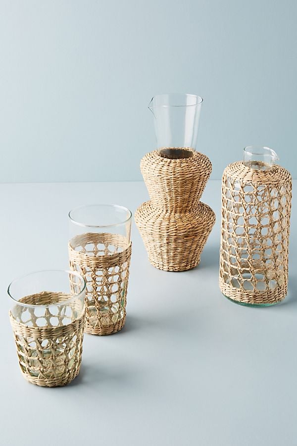 Seagrass-Wrapped Tiered Carafe