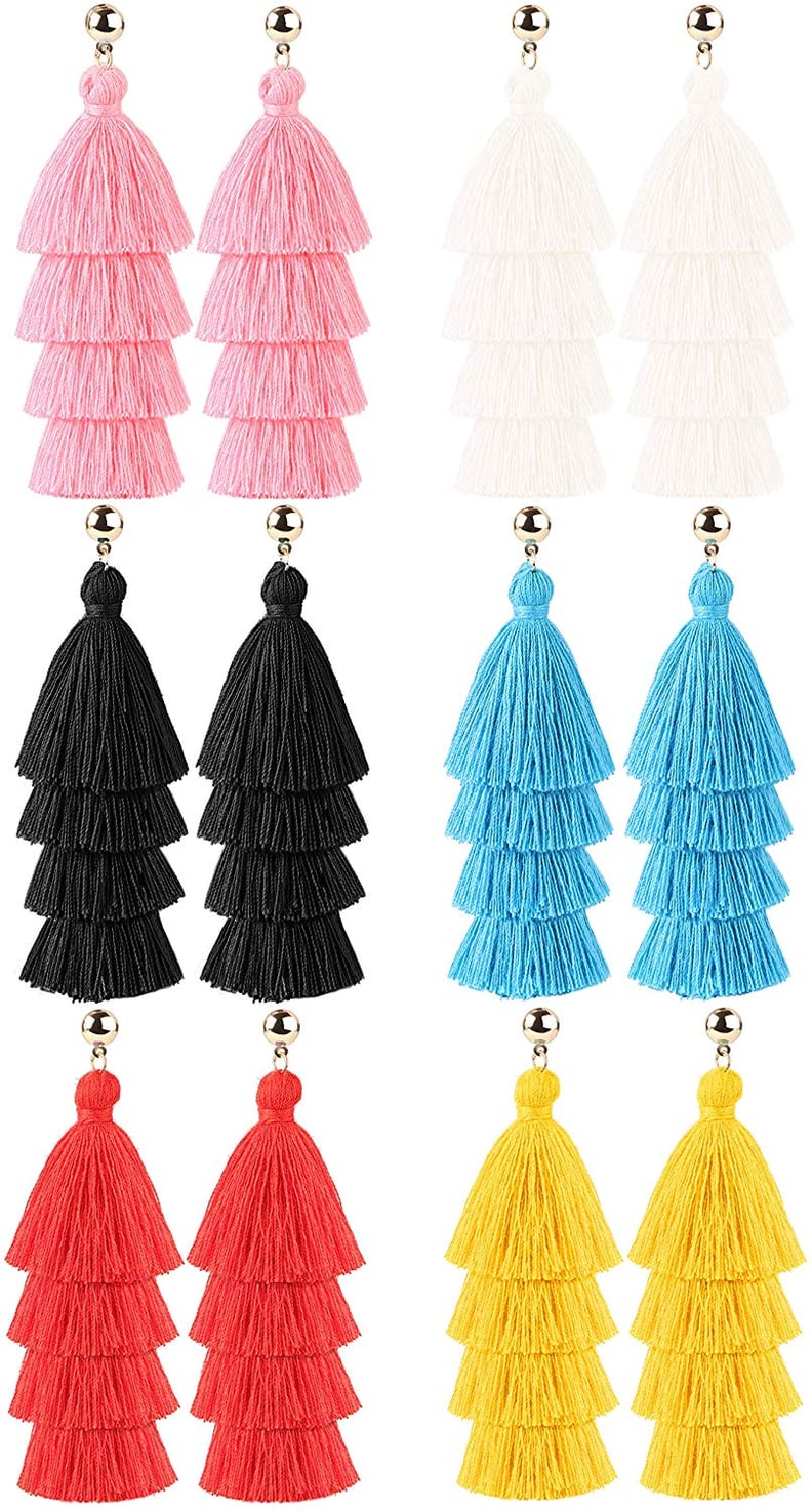 LOYALLOOK White Tassel Earrings