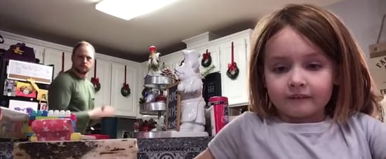 Dad Dancing in the Background of Daughter's School Video