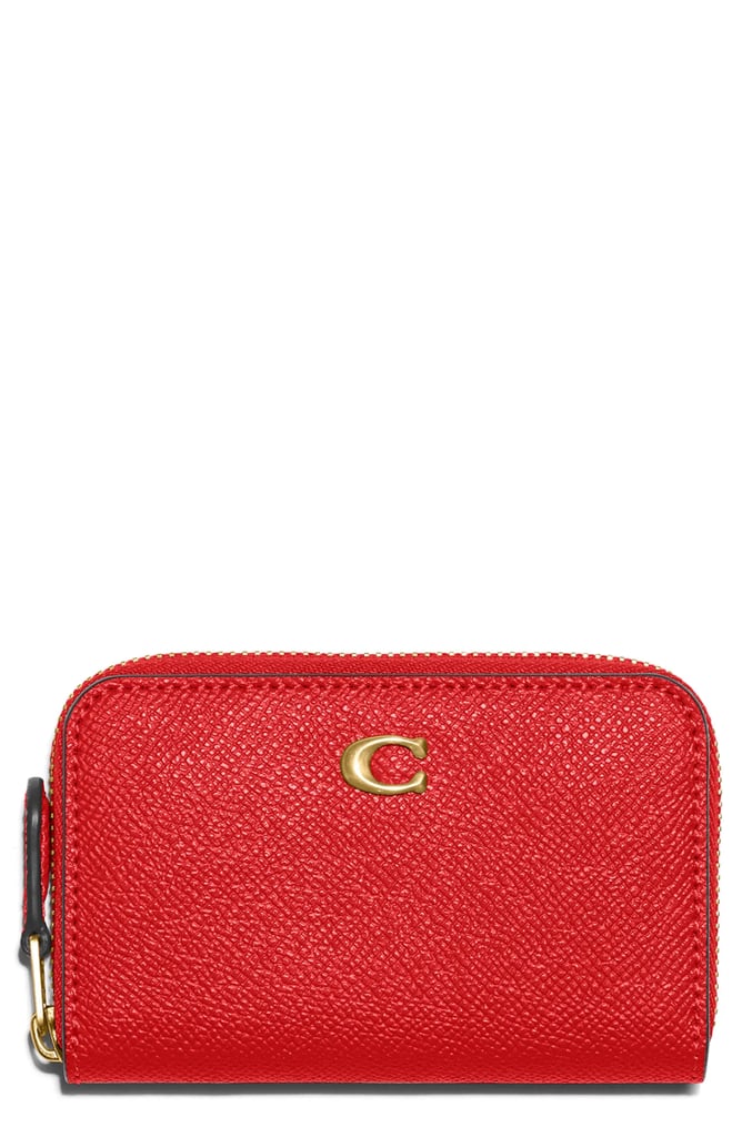 A Small Zippered Wallet: Coach Crossgrain Leather Small Zip Around Wallet