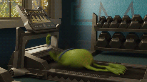 When you turn up your treadmill speed too high and have to jump off. Or fall off.