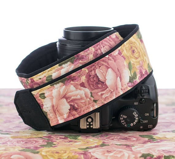 floral camera strap