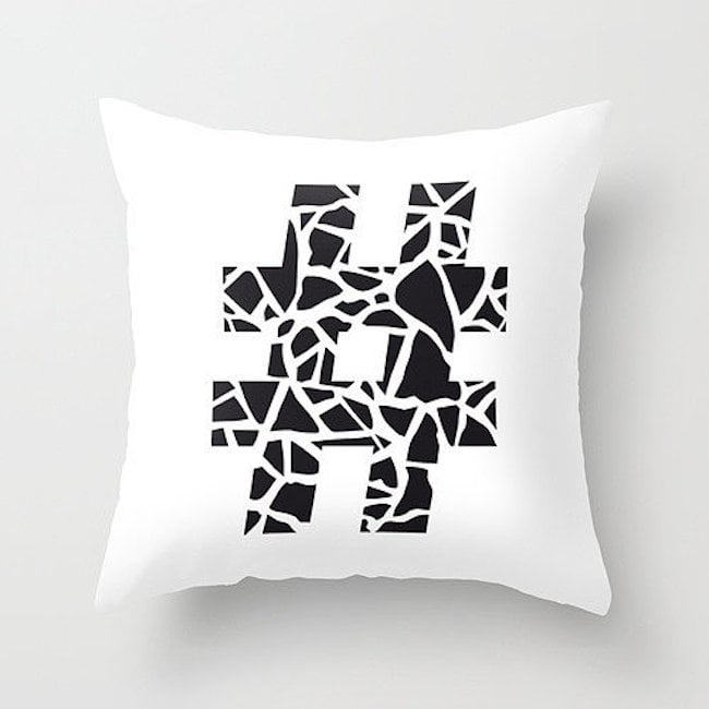 Hashtag Throw Pillow