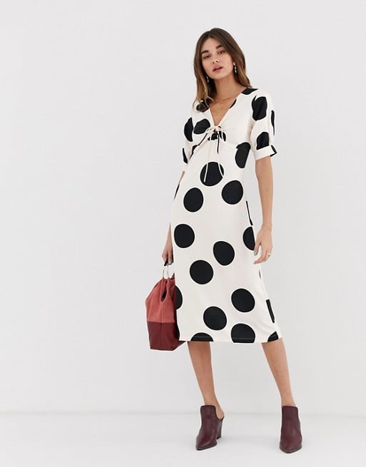 Lost Ink Polka Dot Midi Dress