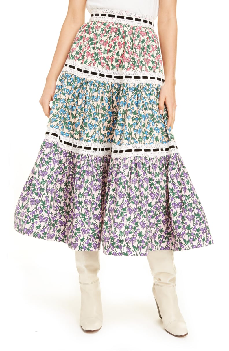 Marc Jacobs Mixed Floral Tiered Prairie Skirt