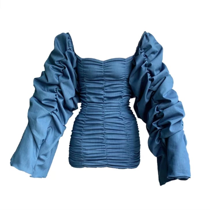 Kylie Jenner's Exact TLZ L'Femme Blue Ruched Dress