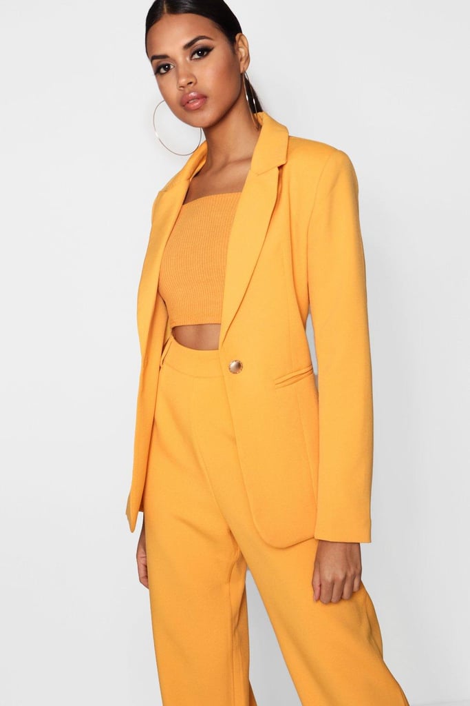 Boohoo Samantha Plunge One Button Blazer