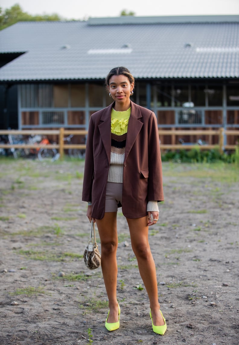 A Cropped Jumper, Bike Shorts, and an Oversized Blazer
