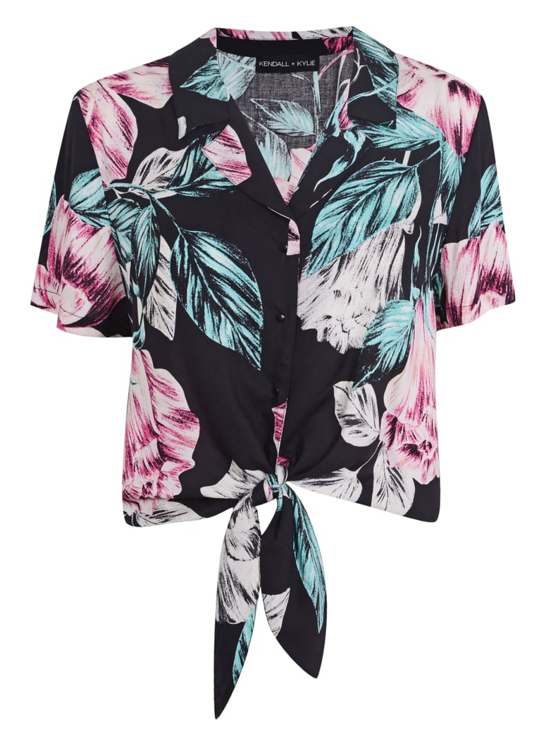 Kendall + Kylie Floral Print Hawaiian Shirt