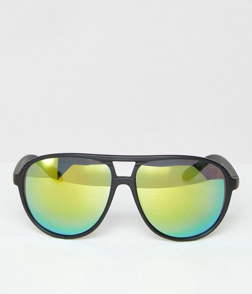 Having trouble picking a frame color? Don't. This ASOS 2 Pack Plastic Aviator Sunglasses With Flash Lens ($23) includes tortoise shell and black.