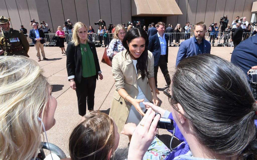 Meghan Markle Getting Bouquet of Flowers in Australia 2018
