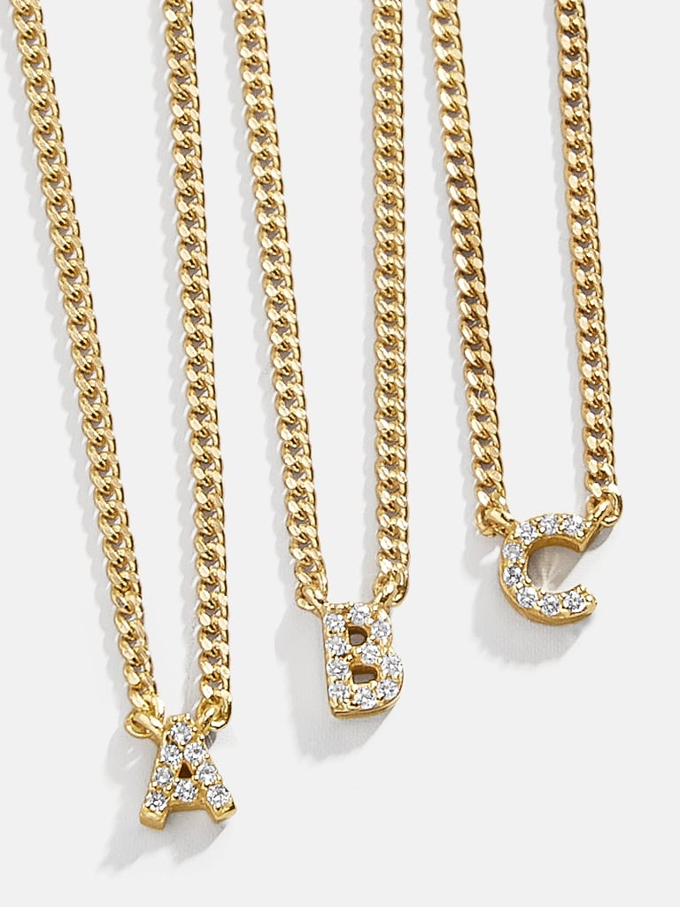 BaubleBar 18K Gold Mini Initial Necklace