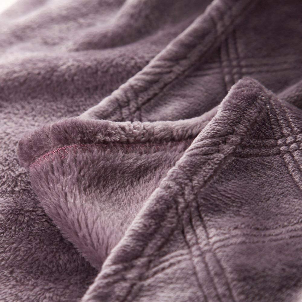 Bedsure Flannel Fleece Luxury Blanket in Embossed Purple ($18)