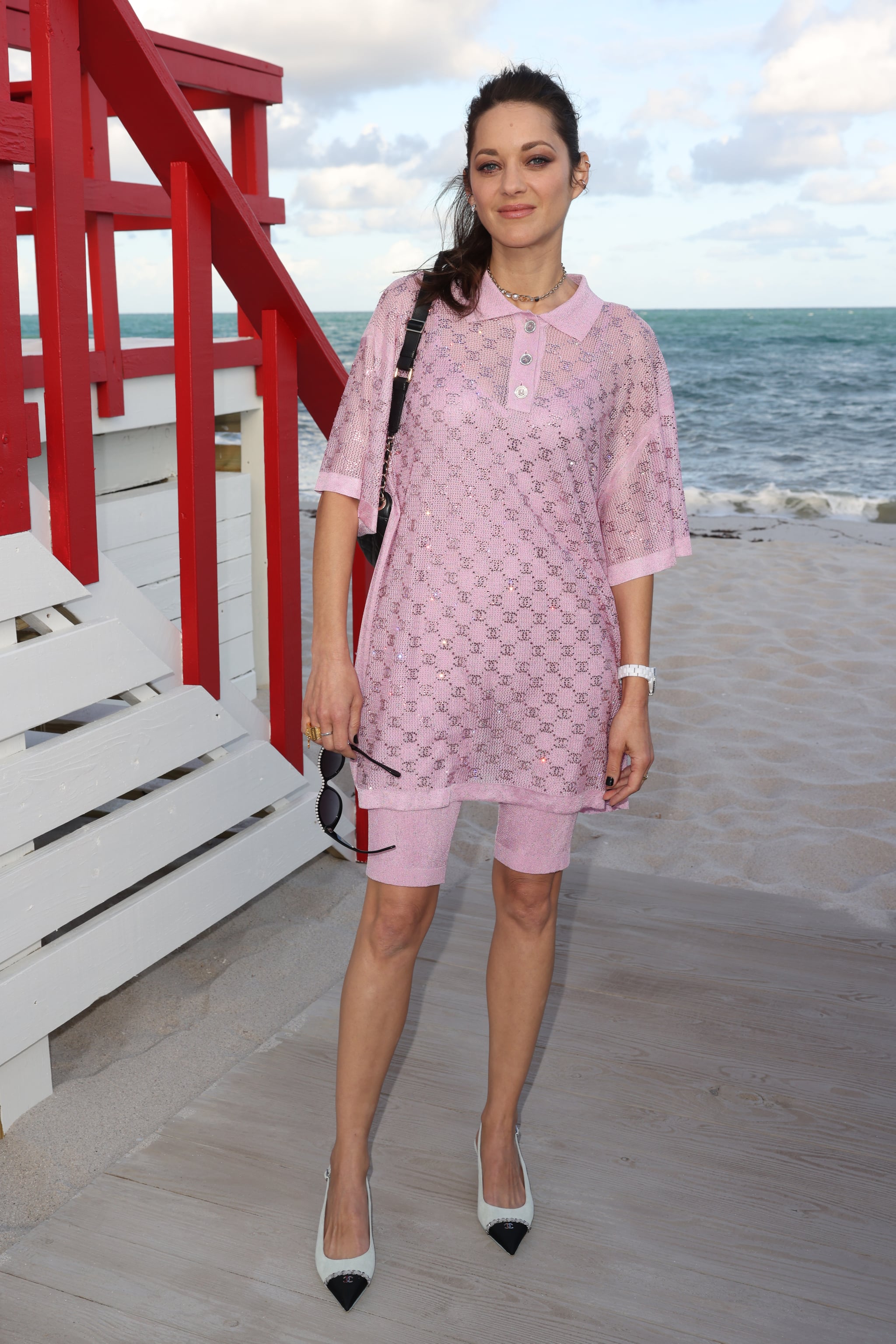 Marion Cotillard Wears Micro Shorts & Heels at Chanel's Couture