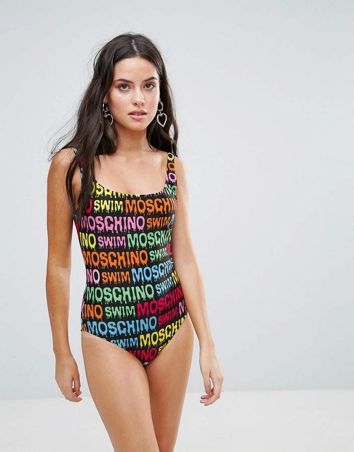 Moschino Logo Swimsuit Bebe Rexha S Swimsuit Is Branded On The Front But Things Get Wayyy Personal From Behind Popsugar Fashion Photo 7