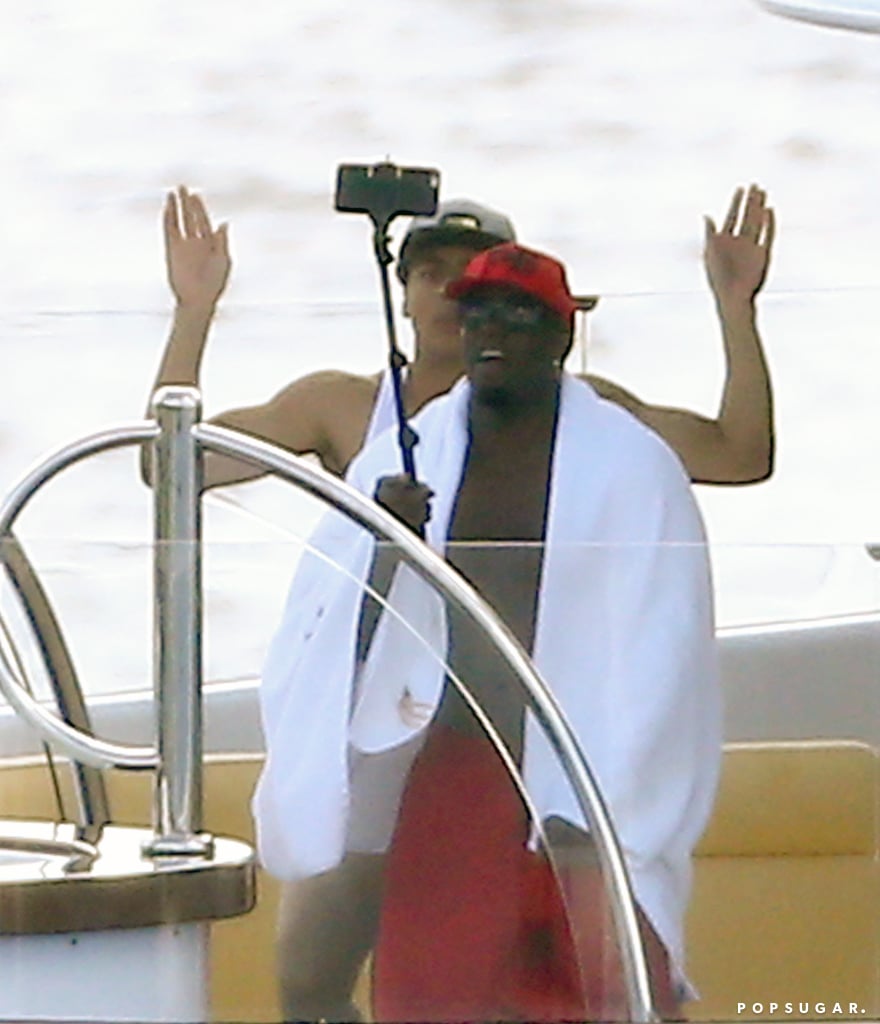 Diddy put his selfie stick to good use in St. Barts on Friday.