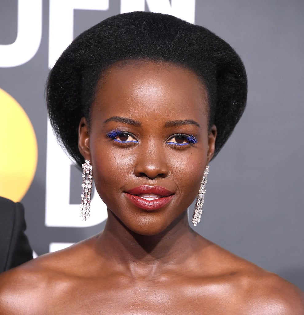 Lupita Nyong'o With Blue Lashes