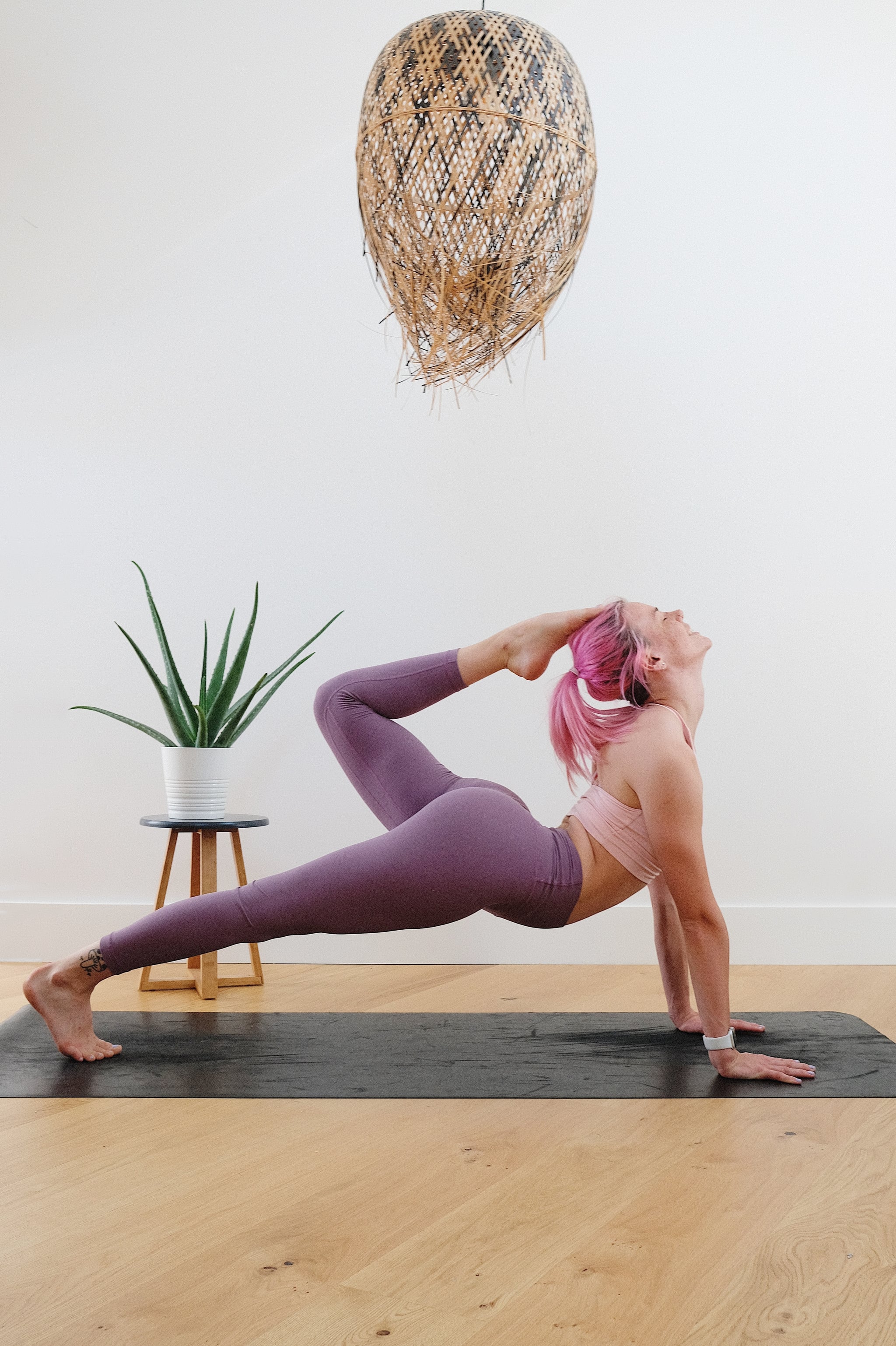 on the yoga mat