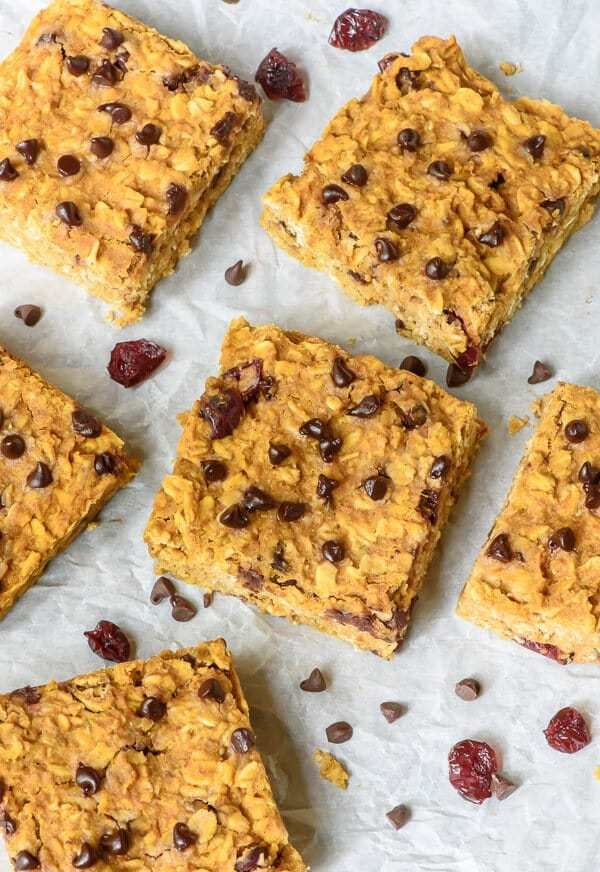 Pumpkin Peanut Butter Oatmeal Bars