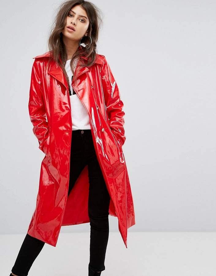 PrettyLittleThing Vinyl Trench Coat