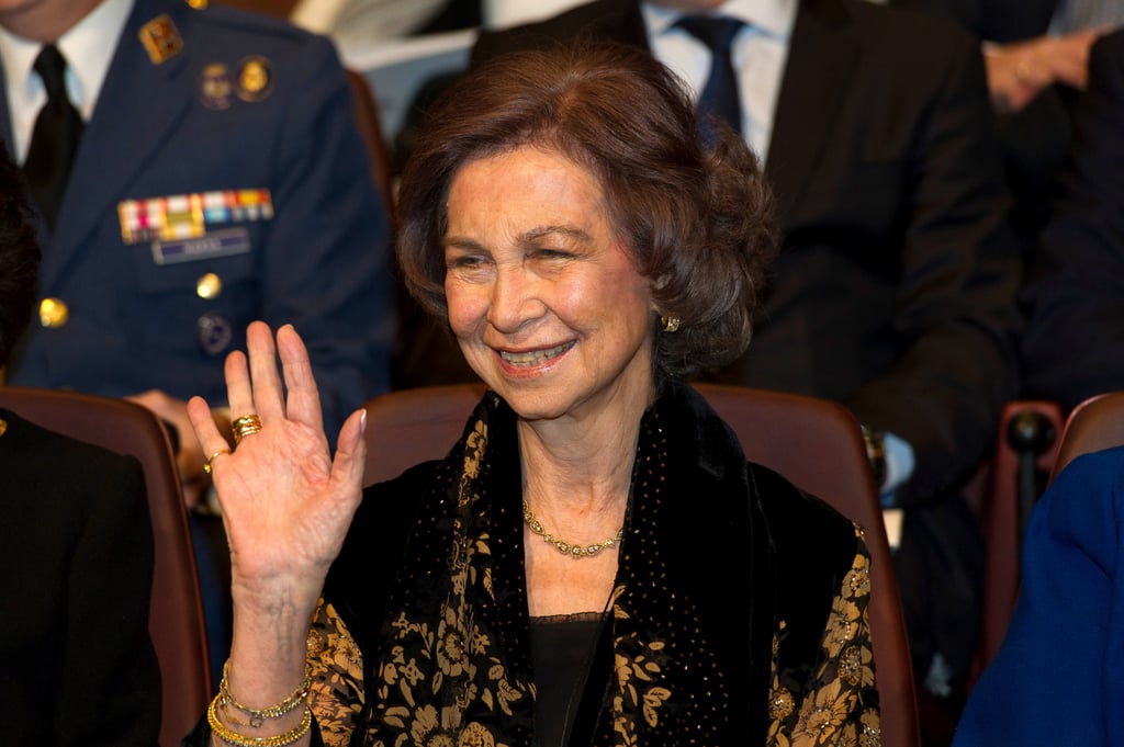 Queen Sofía at a meeting in the Reina Sofía Museum.