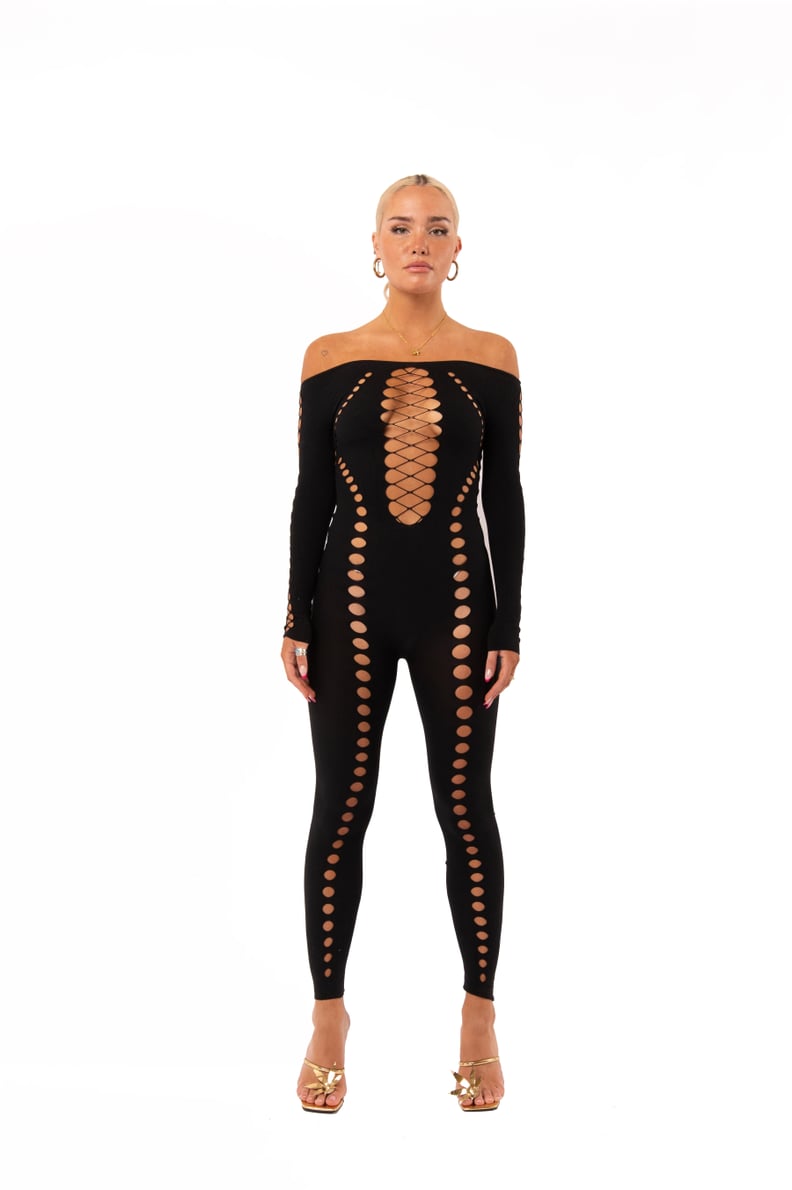 Shop Miley Cyrus's Black Cutout Catsuit