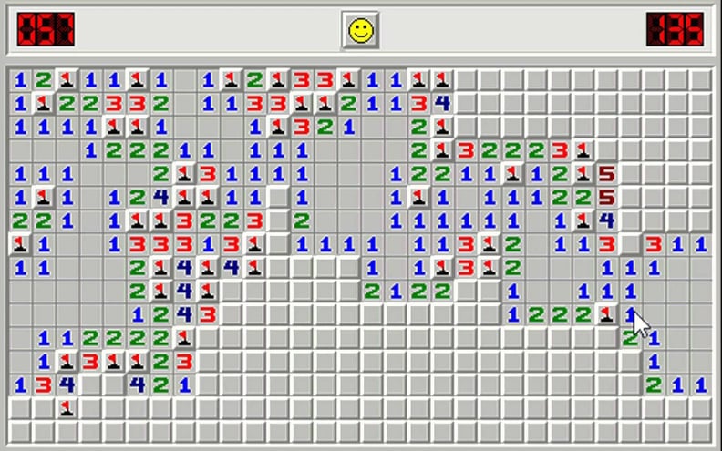 Sighing to yourself for the 10th time when you lost Minesweeper.