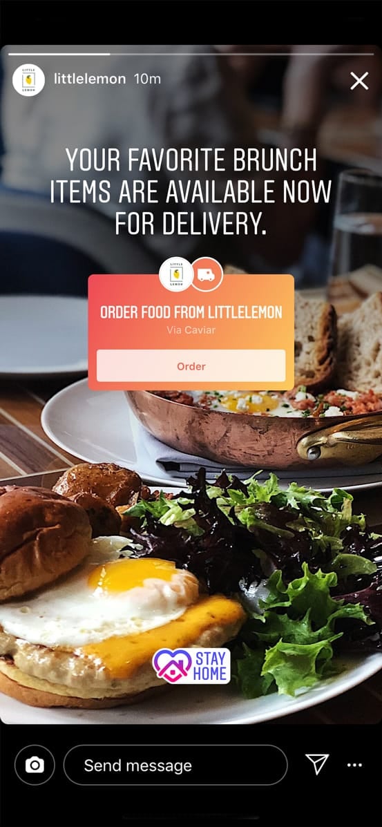 Instagram's Online Food Order Sticker For Small Businesses