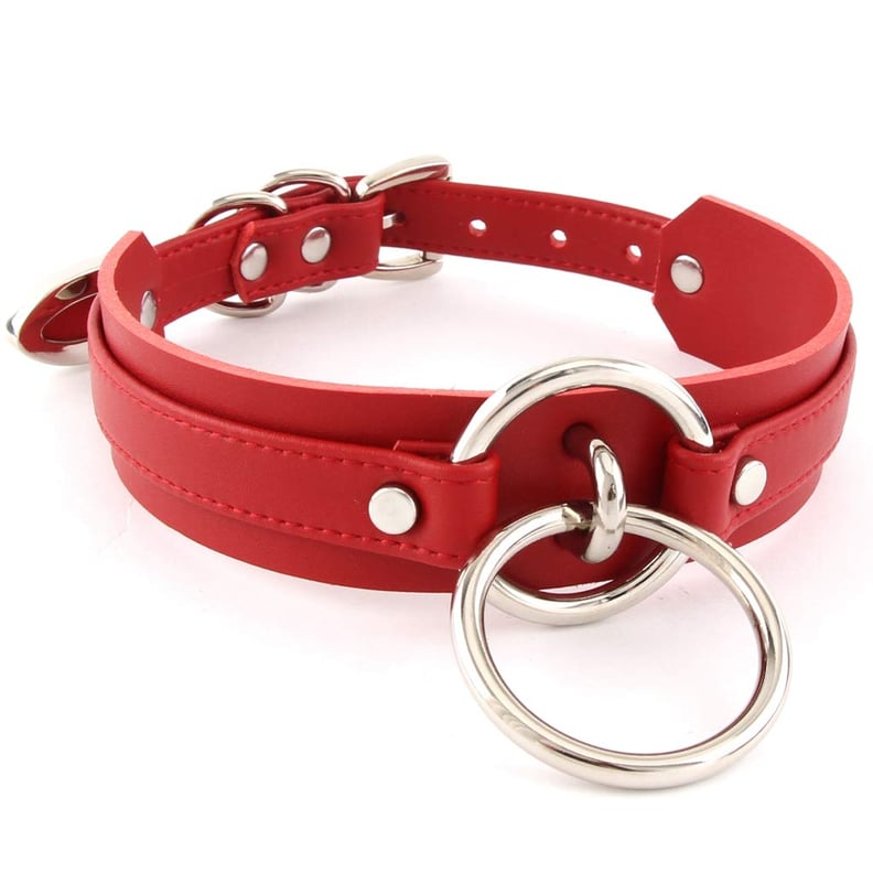 Double O Ring Faux Leather Choker Collar