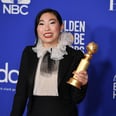Awkwafina's Golden Globes Nail Art Puts a Dark Twist on the Traditional French Manicure
