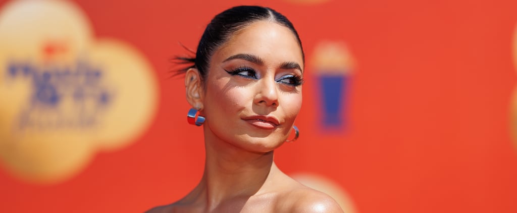 Vanessa Hudgens's Blue Feather Slip Dress For Birthday