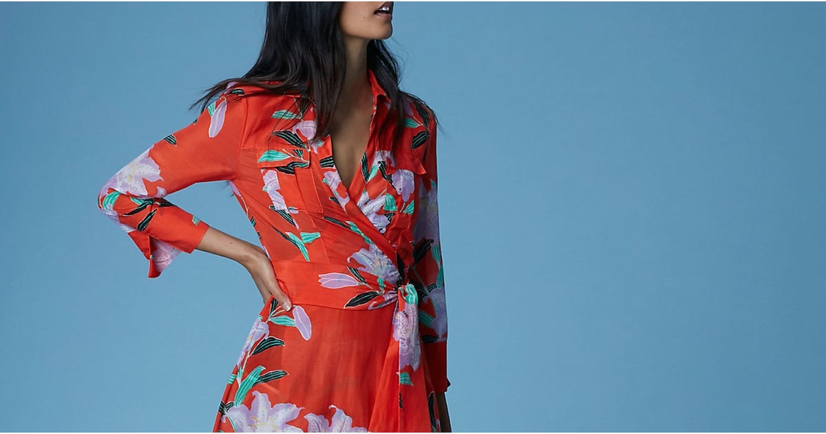 dvf collared wrap dress
