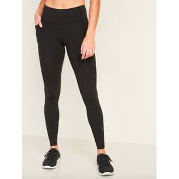 Mid-Rise Elevate Side-Pocket Mesh-Trim 7/8-Length Leggings for Women