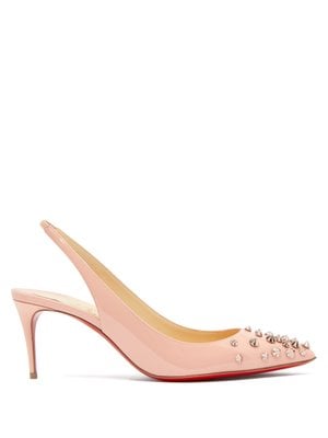 Christian Louboutin Drama 70 Stud-Embellished Patent-Leather Pumps